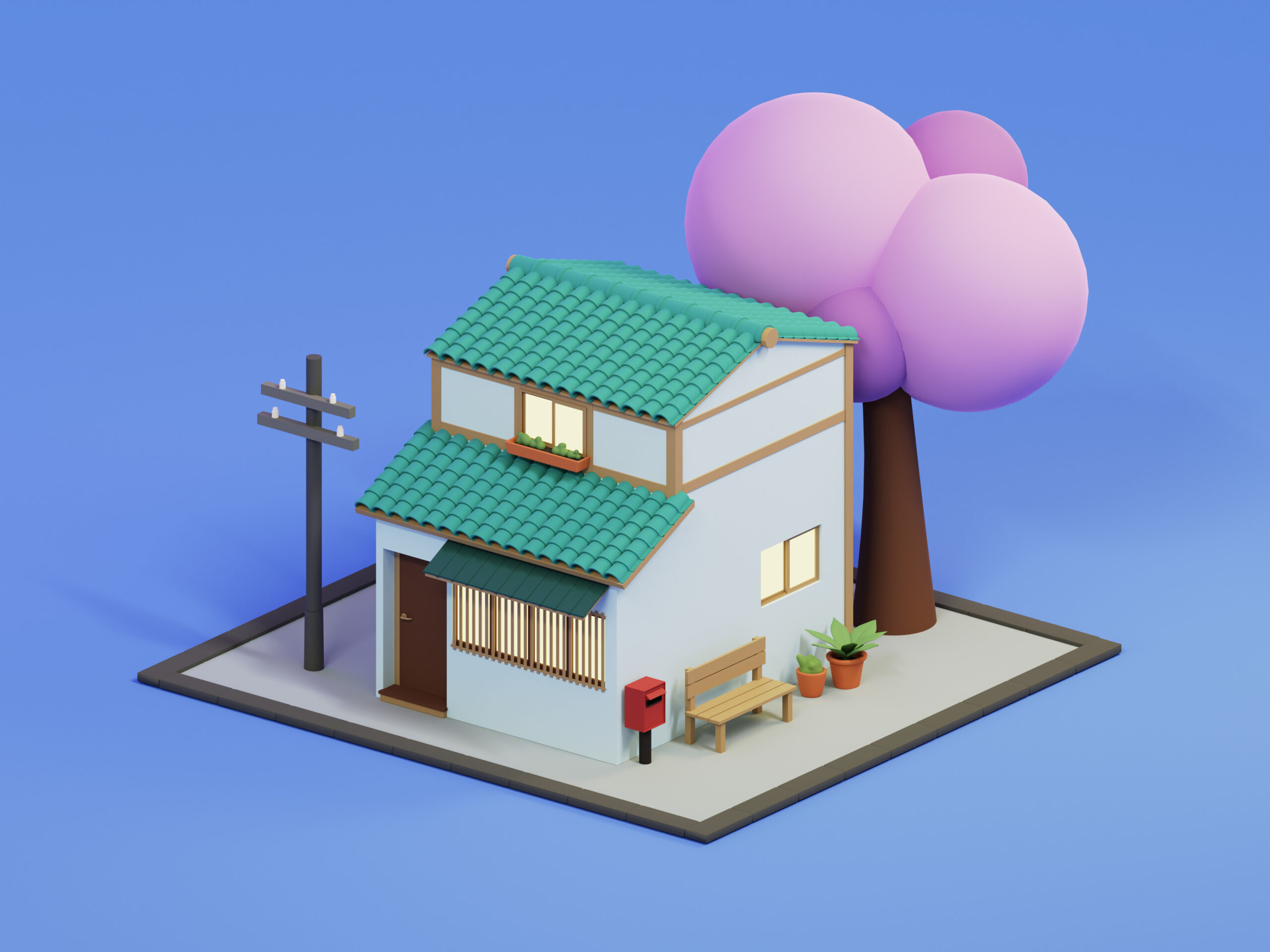 house 3d rendering design scaled